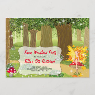 Invitations à la fête d'anniversaire de Fairy Wood