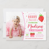 Invitations à la fête d'anniversaire de fraise ave (Devant)