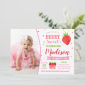 Invitations à la fête d'anniversaire de fraise ave (Debout devant)