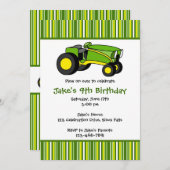 Invitations à la fête d'anniversaire de Green Trac (Devant / Derrière)