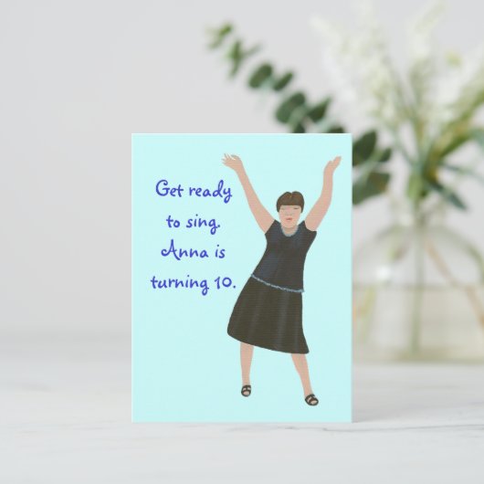 Invitations à la fête d'anniversaire de Karaoké, c (Debout devant)