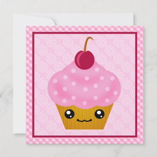 Invitations à la fête d'anniversaire de Kawaii Cup (Devant)