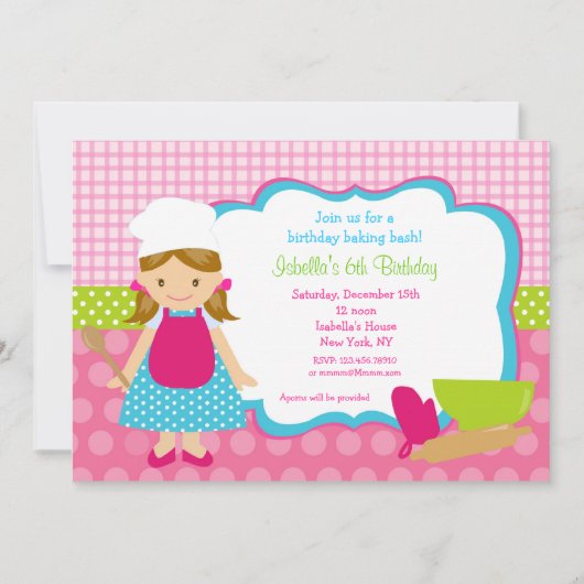 Invitations à la fête d'anniversaire de la boulang (Devant)