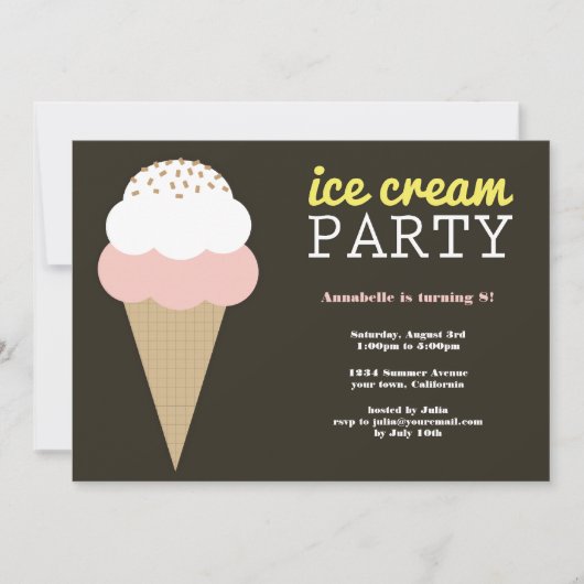 Invitations à la fête d'anniversaire de la Crème d (Devant)