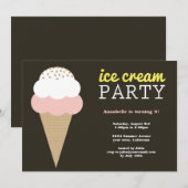 Invitations à la fête d'anniversaire de la Crème d (Devant / Derrière)