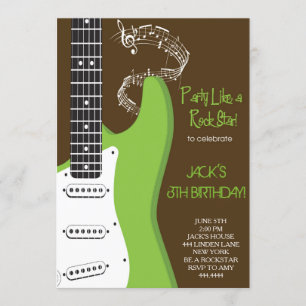 Invitations à la fête d'anniversaire de la guitare