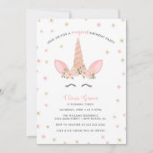 Invitations à la fête d'anniversaire de la licorne (Devant)