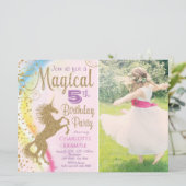 Invitations à la fête d'anniversaire de la licorne (Debout devant)