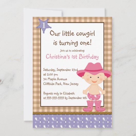 Invitations à la fête d'anniversaire de la petite (Devant)
