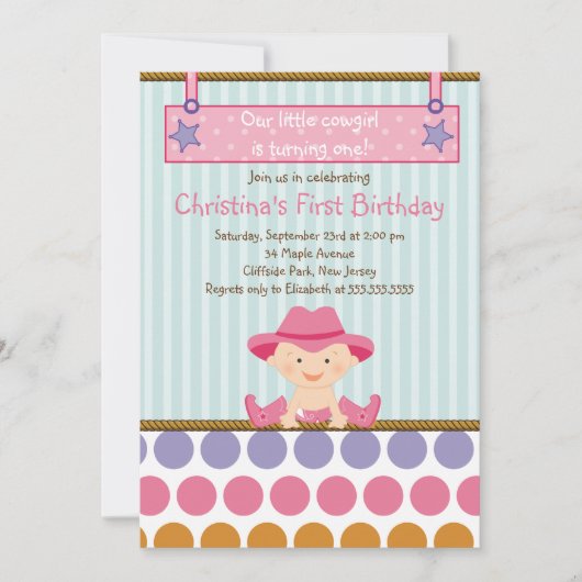 Invitations à la fête d'anniversaire de la petite  (Devant)