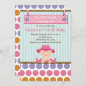 Invitations à la fête d'anniversaire de la petite  (Devant / Derrière)