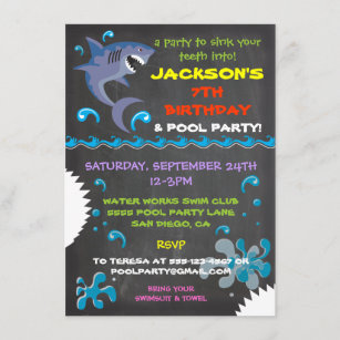 Invitations Faire Part Cartes Anniversaire Requin Zazzle Be