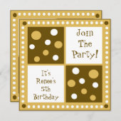 Invitations à la fête d'anniversaire de la Polka J (Devant / Derrière)