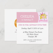 Invitations à la fête d'anniversaire de la Princes (Devant / Derrière)