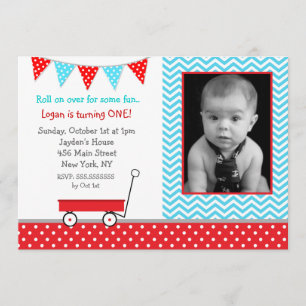 Invitations à la fête d'anniversaire de la Red Wag