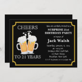 Invitations à la fête d'anniversaire de la surpris (Devant / Derrière)