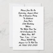 Invitations à la fête d'anniversaire de la surpris (Dos)