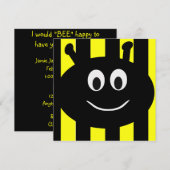 Invitations à la fête d'anniversaire de l'abeille (Devant / Derrière)