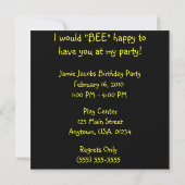 Invitations à la fête d'anniversaire de l'abeille (Dos)