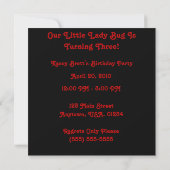 Invitations à la fête d'anniversaire de Lady Bug C (Dos)