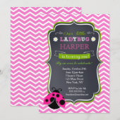Invitations à la fête d'anniversaire de Ladybug (Devant / Derrière)