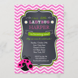 Invitations à la fête d'anniversaire de Ladybug