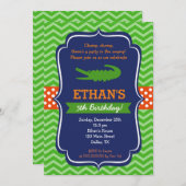 Invitations à la fête d'anniversaire de l'Alligato (Devant / Derrière)