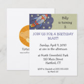 Invitations à la fête d'anniversaire de l'explosio (Devant / Derrière)