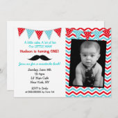 Invitations à la fête d'anniversaire de Little Man (Devant / Derrière)