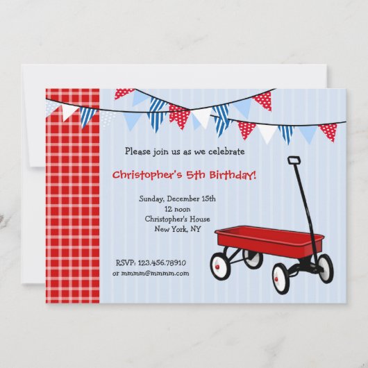 Invitations à la fête d'anniversaire de Little Red (Devant)