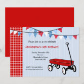 Invitations à la fête d'anniversaire de Little Red (Devant / Derrière)