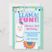 Invitations à la fête d'anniversaire de Llama (Devant)