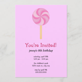 Invitations à la fête d'anniversaire de Lollipop