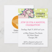 Invitations à la fête d'anniversaire de l'Unicorne (Devant / Derrière)