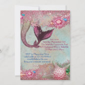 Invitations à la fête d'anniversaire de Mermaid Po (Dos)