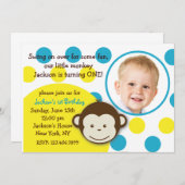 Invitations à la fête d'anniversaire de Mod Monkey (Devant / Derrière)