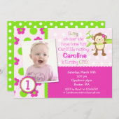 Invitations à la fête d'anniversaire de Mod Monkey (Devant / Derrière)