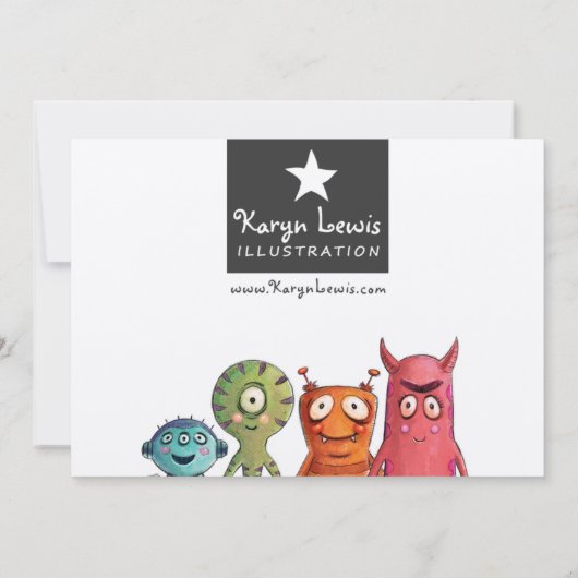 Invitations à la fête d'anniversaire de Monster (Dos)