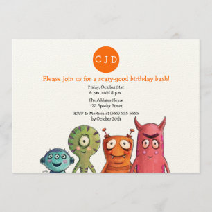Invitations à la fête d'anniversaire de Monster