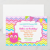 Invitations à la fête d'anniversaire de Owl (Devant / Derrière)