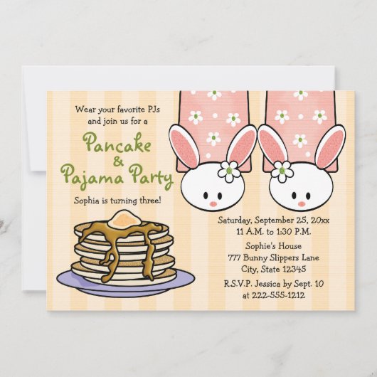 Invitations à la fête d'anniversaire de Pancake et (Devant)