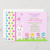 Invitations à la fête d'anniversaire de Pâques Bun (Devant / Derrière)