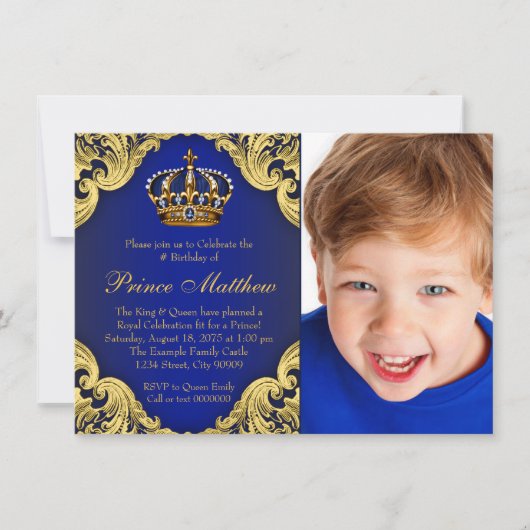 Invitations à la fête d'anniversaire de Prince (Devant)