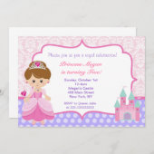 Invitations à la fête d'anniversaire de Princess (Devant / Derrière)