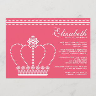 Invitations à la fête d'anniversaire de Princess