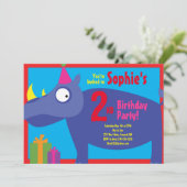 Invitations à la fête d'anniversaire de Rhino Anim (Debout devant)