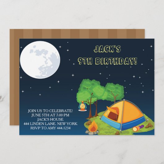 Invitations à la fête d'anniversaire de Slepover C (Devant / Derrière)