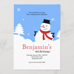 Invitations à la fête d'anniversaire de Snowman