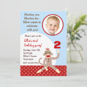 Invitations à la fête d'anniversaire de Sock Monke (Debout devant)