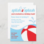 Invitations à la fête d'anniversaire de Splish Spl (Devant / Derrière)